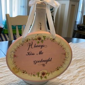 “Always Kiss Me Goodnight” handmade wooden sign